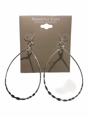 MixIt Silver Tone Hypoallergenic Hammered Tear Drop Pierced Earrings